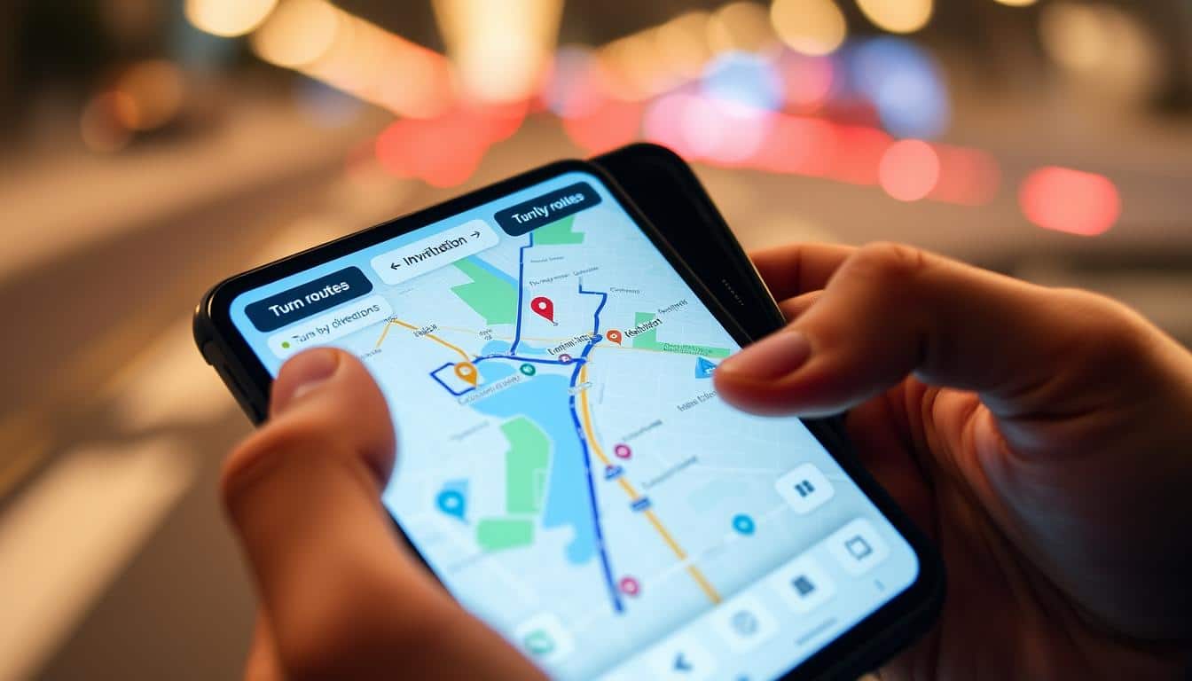 GPS app navigation directions